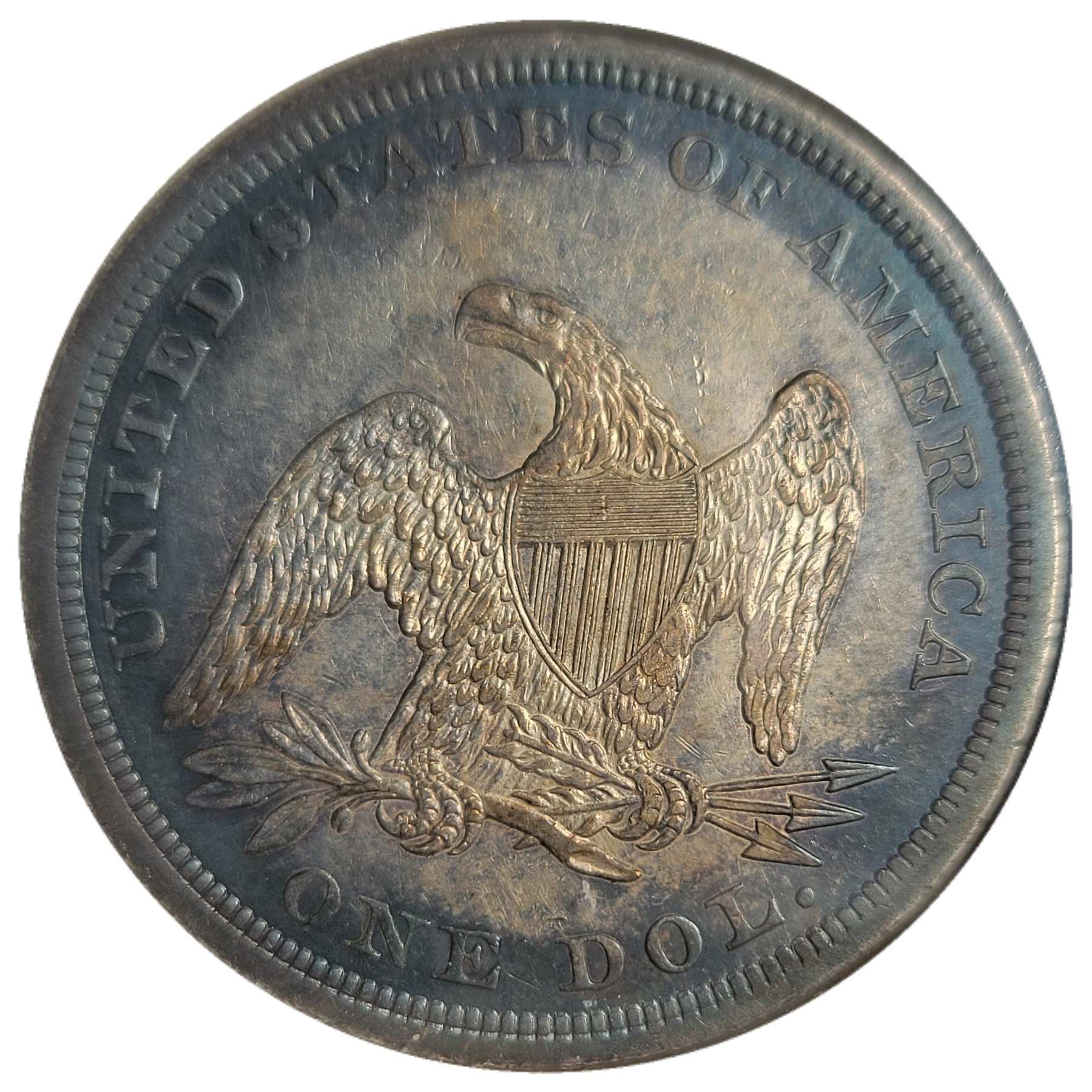 1840-$1-Liberty-Seated-Dollar-#4-Osburn-Cushing-Oc-2,-R4+